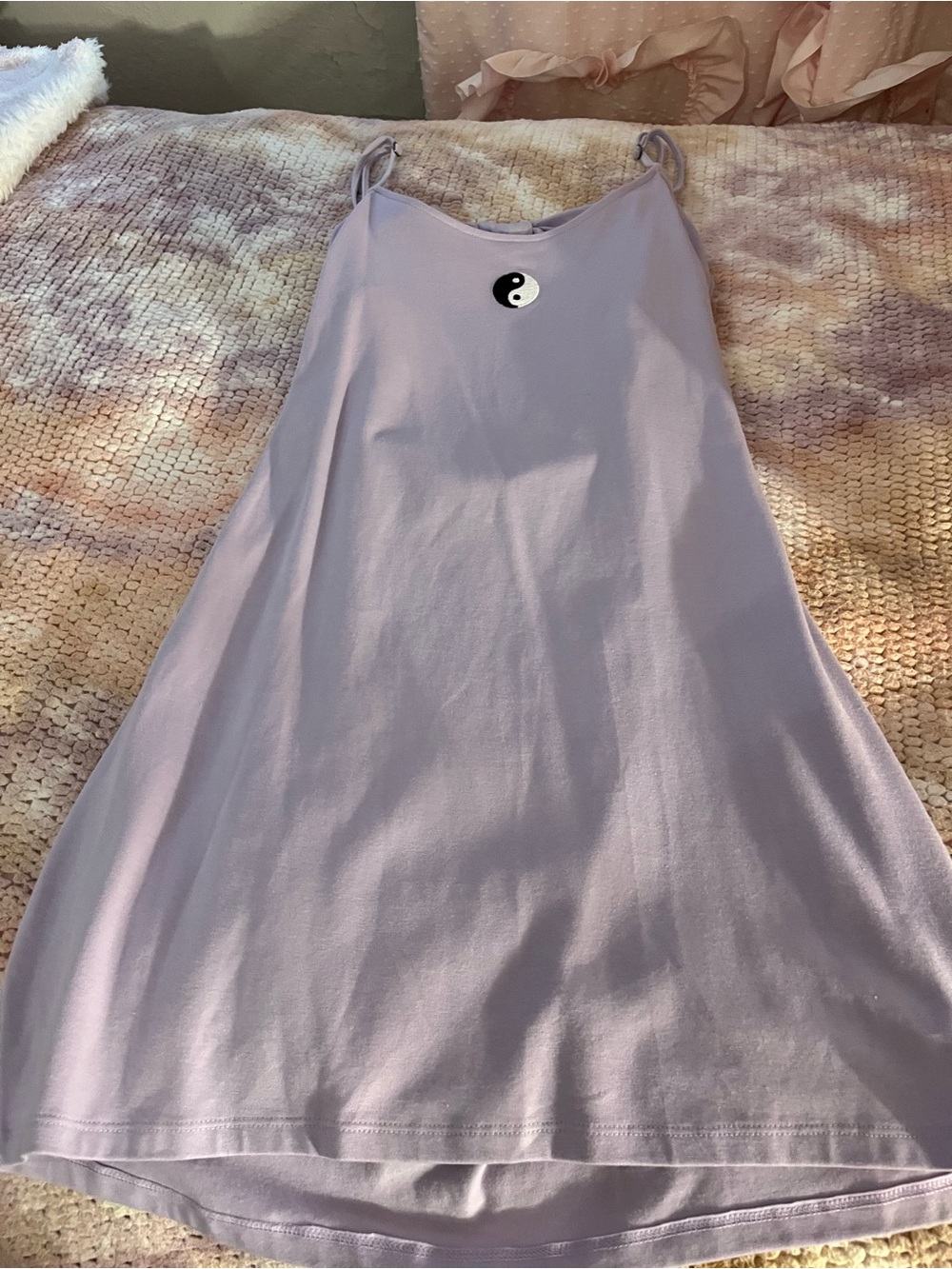 South Pole Lavender Slip Dress with Yin Yang Patch
